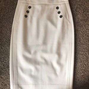 WHBM off white pencil skirt